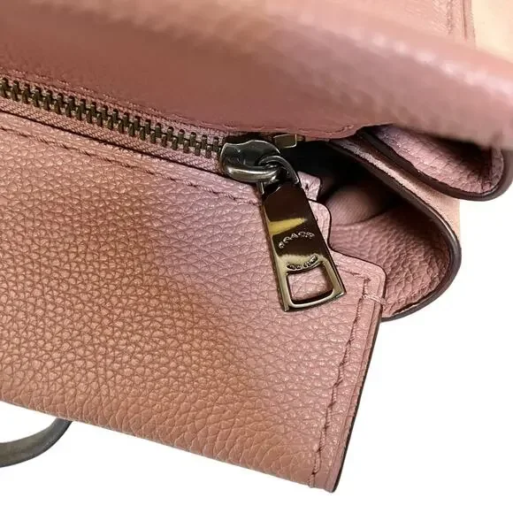 Coach Fulton Colorblock Dusty Rose Leather Suede Satchel Handbag #25006 - Picture 8 of 12